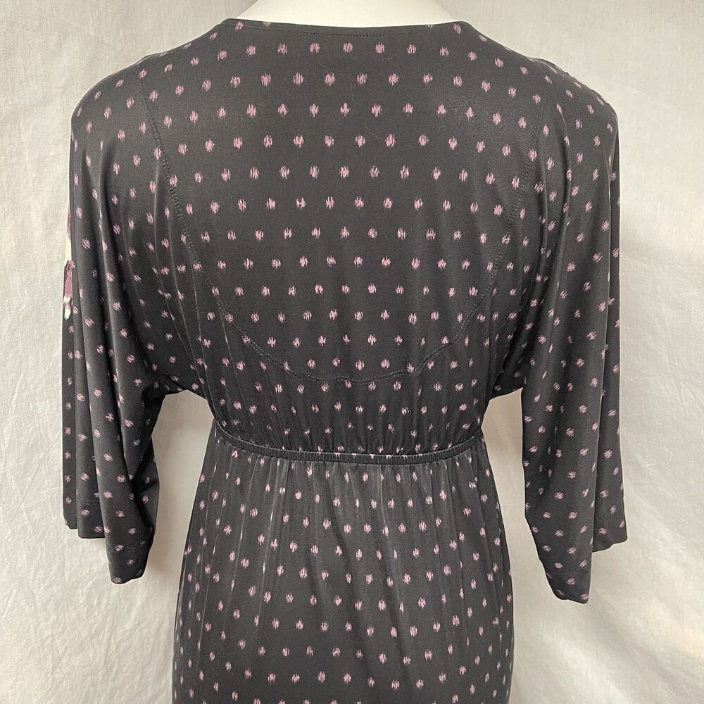Soma Loungewear Empire Waist Tunic Dress Super Soft Black Purple Floral Sz XS - Picture 8 of 15